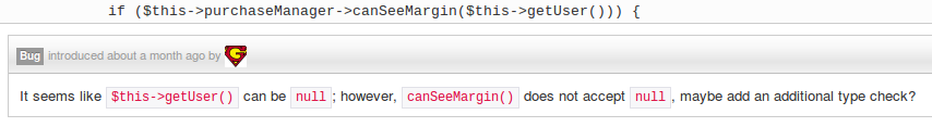 Scrutinizer analyse les types de retour