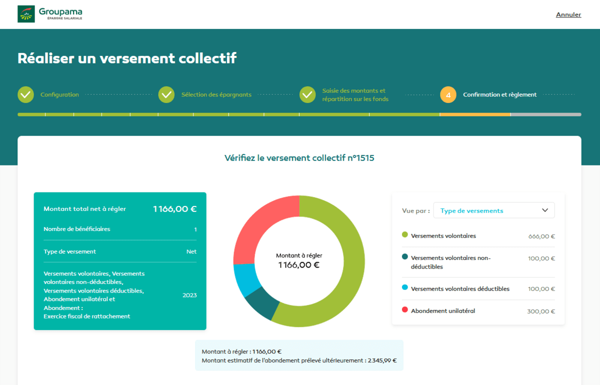 Création d'une application de versement