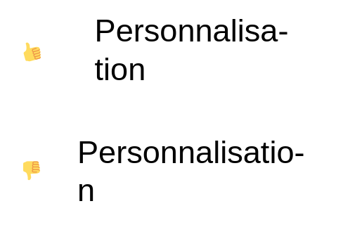 Exemples avec et sans trait d’union conditionnel